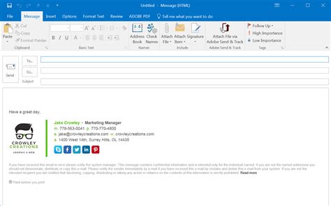 email signature outlook